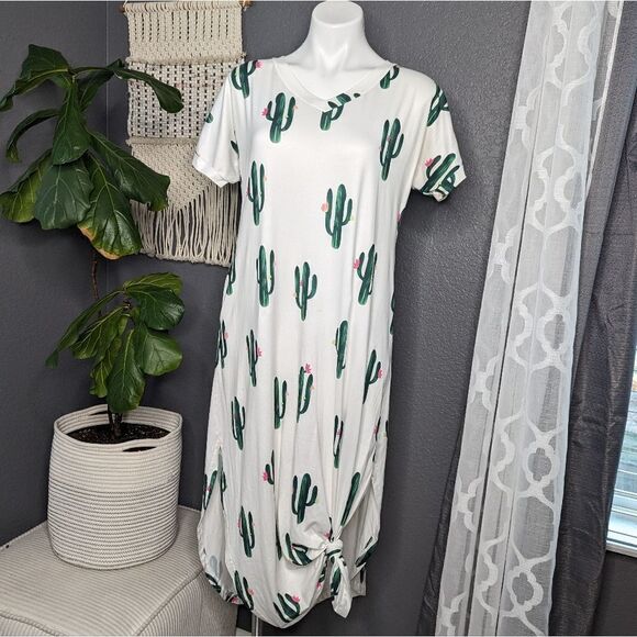 Cactus Maxi T-shirt Dress Small - Picture 1 of 6